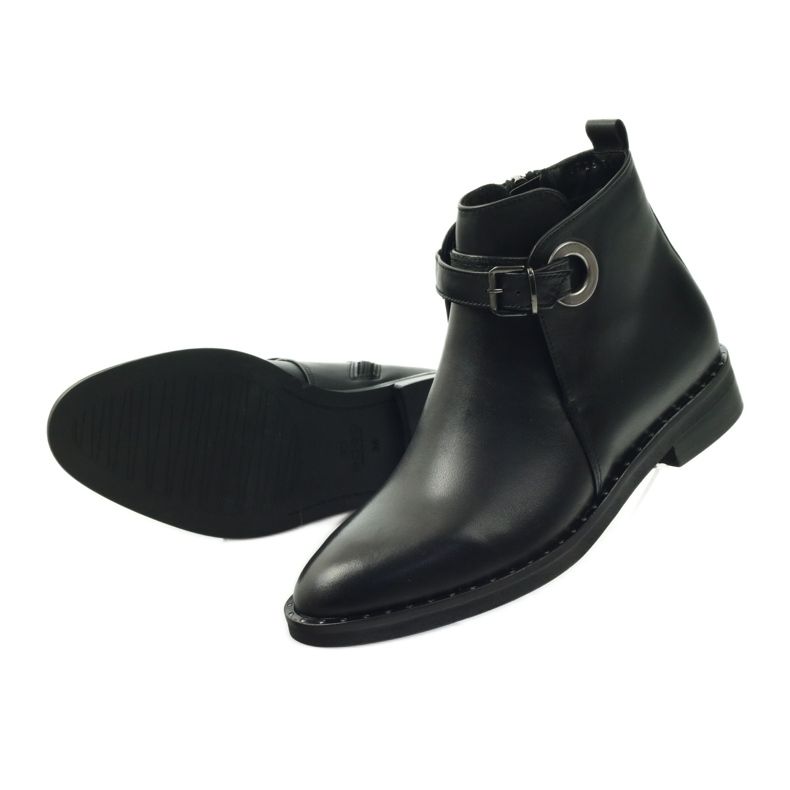 Edeo Botas de cuero negro para mujeres aisladas con Polar 3243 4 Edeo Botas de cuero negro para mujeres aisladas con Polar 3243 4