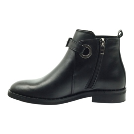 Edeo Botas de cuero negro para mujeres aisladas con Polar 3243 2