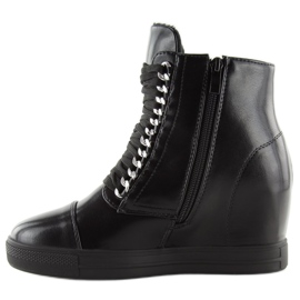 Botas negras con tacón de cuña oculto NC737 Negro 1