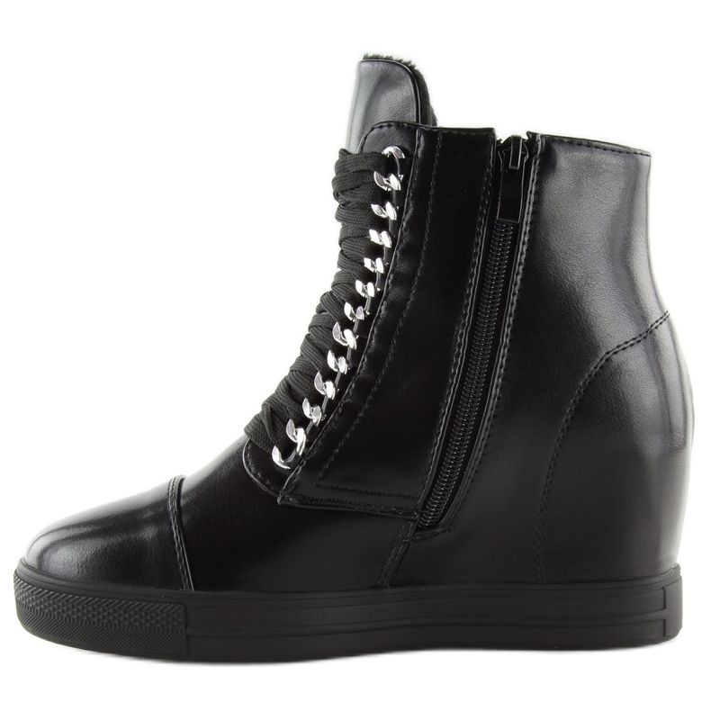 Botas negras con tacón de cuña oculto NC737 Negro 1