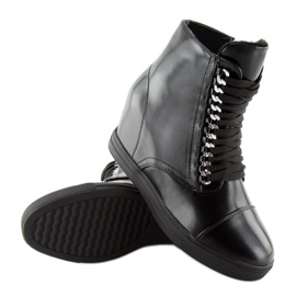 Botas negras con tacón de cuña oculto NC737 Negro 2