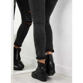 Botas negras con tacón de cuña oculto NC737 Negro 5