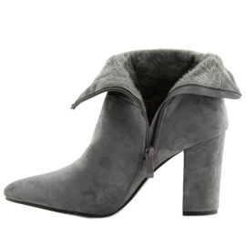 Gris Botas grises de tacón ancho NC781 Gris 4