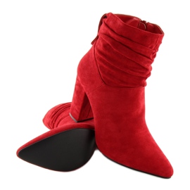 Rojo Botas de tacón ancho NC781 Rojo 8