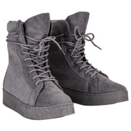 Bello Star Botas de nieve de gamuza gris 5