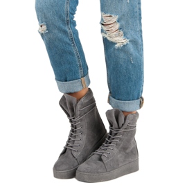 Bello Star Botas de nieve de gamuza gris 3