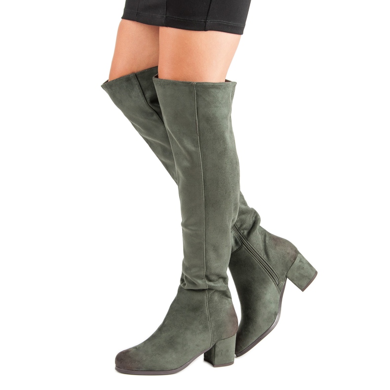 Botas por encima de la rodilla de VINCEZA verde 1 Botas por encima de la rodilla de VINCEZA verde 1