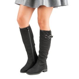 Super Me Botas de gamuza clásicas negro 4