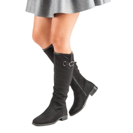 Super Me Botas de gamuza clásicas negro 1