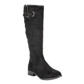 Super Me Botas de gamuza clásicas negro 2