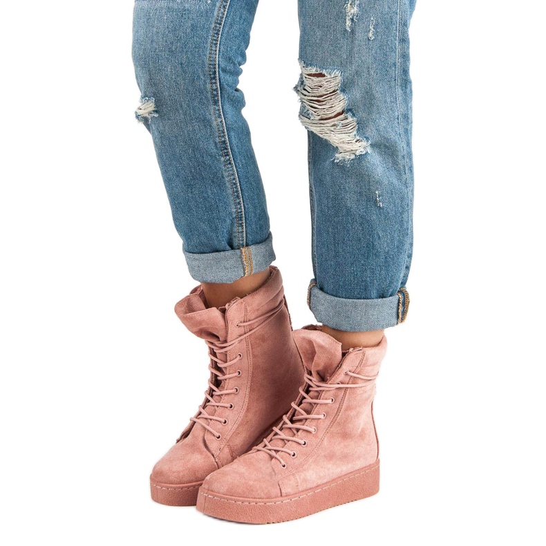 Bello Star Botas de nieve de gamuza rosado 1