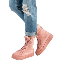 Bello Star Botas de nieve de gamuza rosa 2