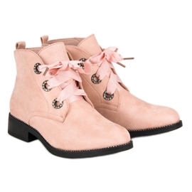 Seastar Botines de ante atados rosado 6
