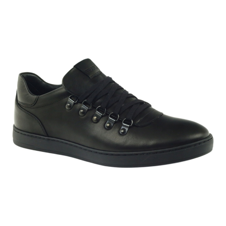 Pilpol Zapatos de cuero de deportes negros PC051 1 Pilpol Zapatos de cuero de deportes negros PC051 1