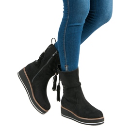 Forever Folie Botines de ante con cuña negro 2