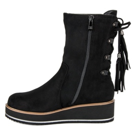 Forever Folie Botines de ante con cuña negro 4