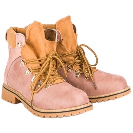 Botas de montaña rosas para mujer rosado 1