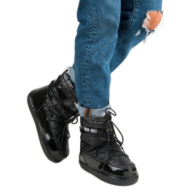 Botas de nieve negras de moda negro 2 Botas de nieve negras de moda negro 2