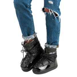 Botas de nieve negras de moda negro 1 Botas de nieve negras de moda negro 1