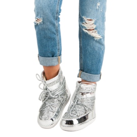 Botas de nieve plateadas de moda gris 1 Botas de nieve plateadas de moda gris 1