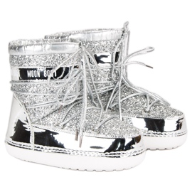Botas de nieve plateadas de moda gris 4