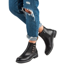 Forever Folie Botas negras de tacón plano negro 2
