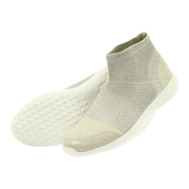 American Club Calzado deportivo americano para mujer 17044 beige plata amarillo 4