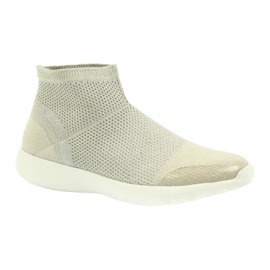 American Club Calzado deportivo americano para mujer 17044 beige plata amarillo 1
