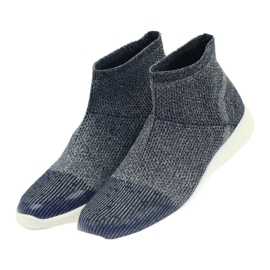 American Club Zapatos deportivos femeninos 17044 azul marino/plata 3