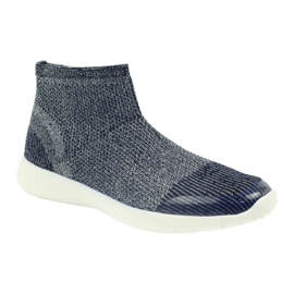 American Club Zapatos deportivos femeninos 17044 azul marino/plata 1