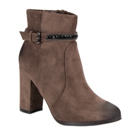 Botas de ante de tacón alto de VINCEZA marrón 2