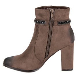 Botas de ante de tacón alto de VINCEZA marrón 3