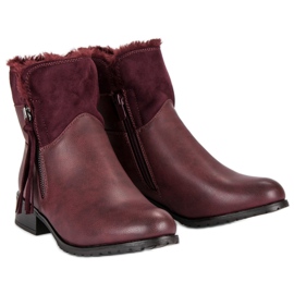 Forever Folie Botas de mujer abrigadas rojo 3