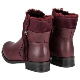 Forever Folie Botas de mujer abrigadas rojo 2