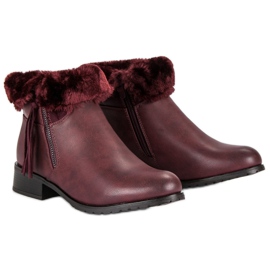 Forever Folie Botas de mujer abrigadas rojo 4