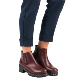 Anesia Paris Botas Jodhpur con tacones altos rojo 4
