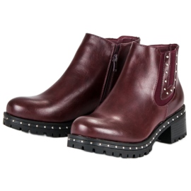 Anesia Paris Botas Jodhpur con tacones altos rojo 2
