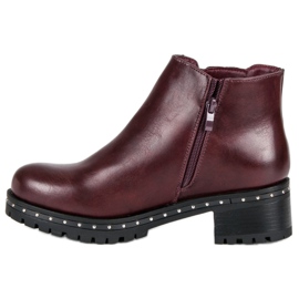 Anesia Paris Botas Jodhpur con tacones altos rojo 1