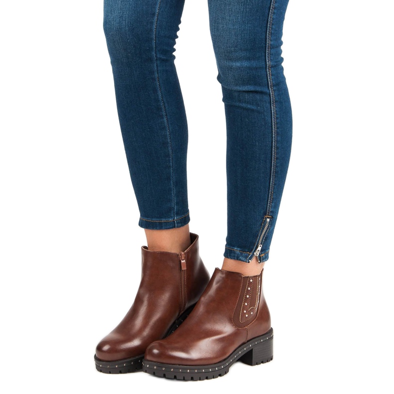 Anesia Paris Botas Jodhpur con tacones altos negro marrón 2