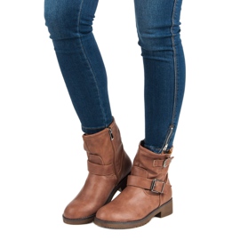 Encor Botas moteras marrones marrón 6