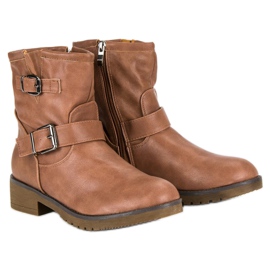 Encor Botas moteras marrones marrón 5