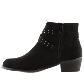 Botas negras de tacón bajo 100-837B0-2 Black negro 3