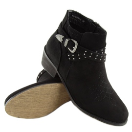 Botas negras de tacón bajo 100-837B0-2 Black negro 5