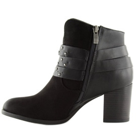 Botas de tacón estable negro G-36 Negro 5