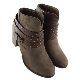 Botas marrones G-36 Taupe con tacón estable marrón 3