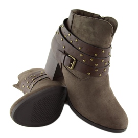 Botas marrones G-36 Taupe con tacón estable marrón 5