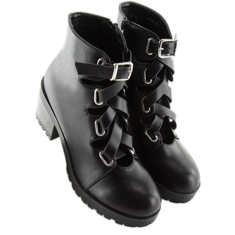 Botas rock negras recortadas J-10 Black negro 2 Botas rock negras recortadas J-10 Black negro 2