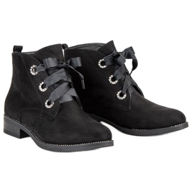Seastar Botines de ante atados negro 5
