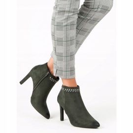 Botas de ante en el tacón VINCEZA verde 1 Botas de ante en el tacón VINCEZA verde 1