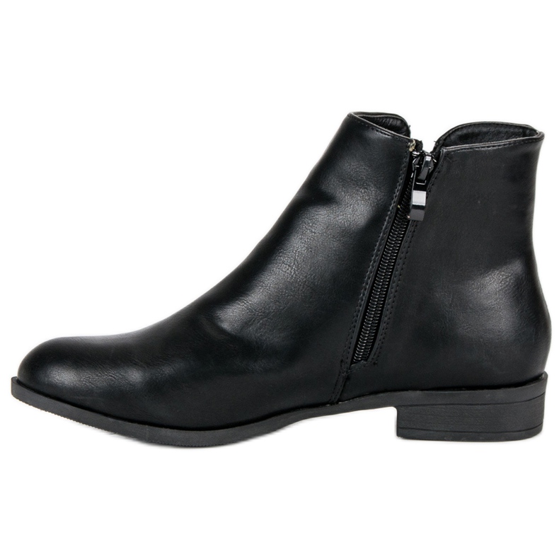 Anesia Paris Botas negras de tacón plano negro 1